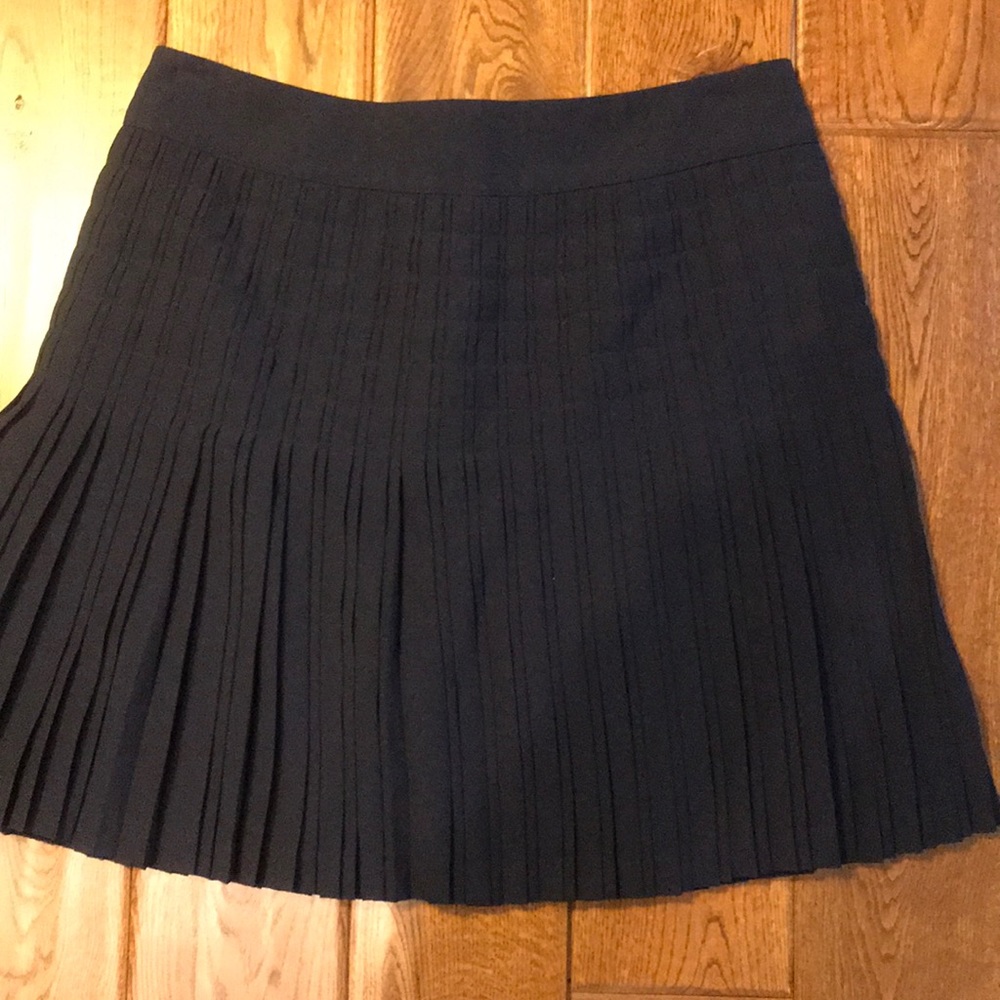 Navy blue pleated mini skirt